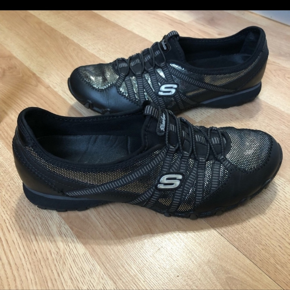 Skechers leather sequin fabric rare sparkle